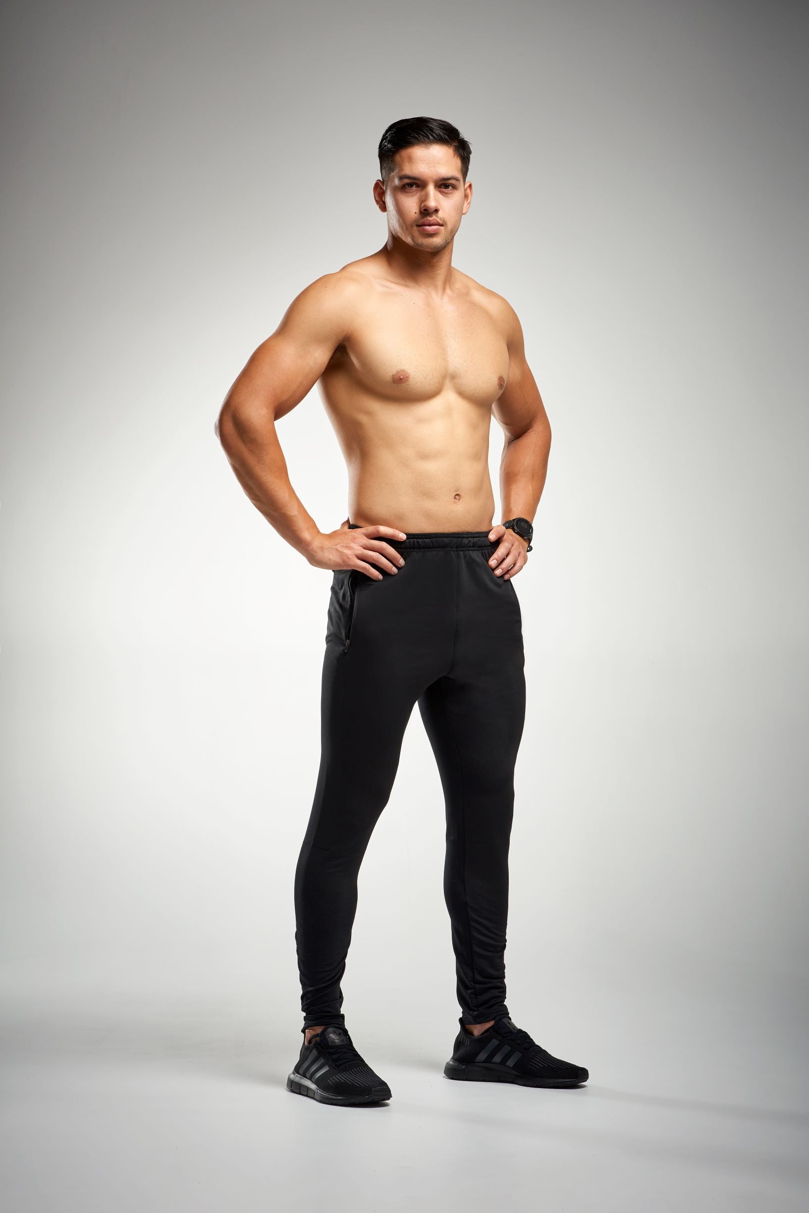 Black mens running pants
