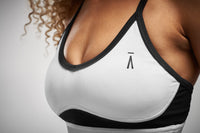 White sportsbra with logo