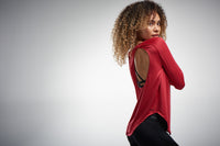 Premium red activewear long sleeve top
