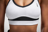 White sports bra with mesh